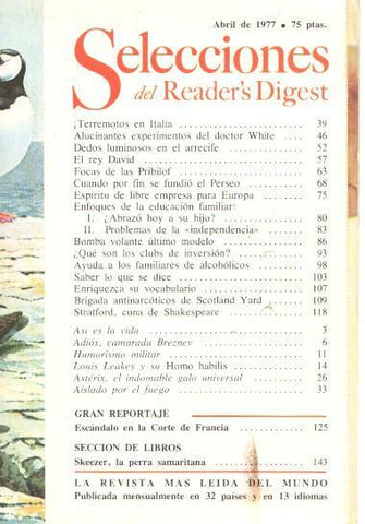 Selecciones del Reader s Digest abril 1977: Alucinantes experimentos del doctor 