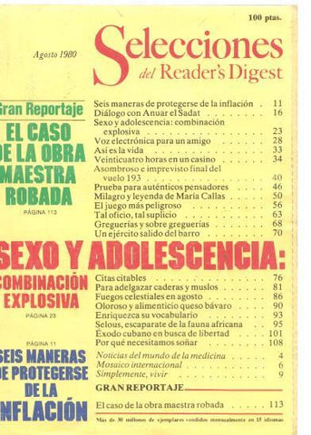 Selecciones del Reader s Digest agosto 1980: El caso de la obra maestra robada-