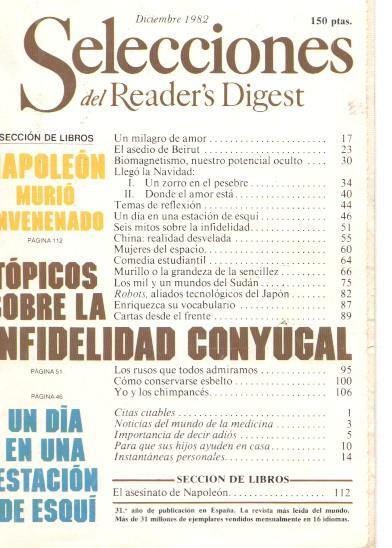 Selecciones del Reader s Digest diciembre 1982: Napoleon murio envenenado- 