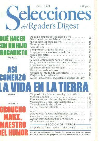 Selecciones del Reader s Digest enero 1983: Que hacer con un hijo drogadicto-