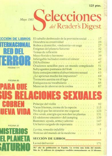 Selecciones del Reader s Digest mayo 1981:Seccion de libros_ Internacional red 