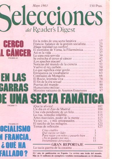 Selecciones del Reader s Digest mayo 1983: Cerco al cancer- En las garras de una