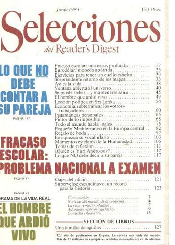 Selecciones del Reader s Digest junio 1983: Lo que no debe contar a su pareja-