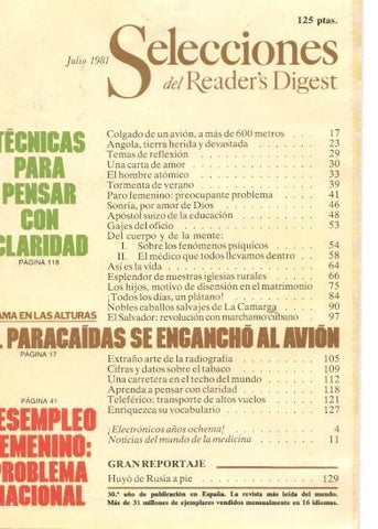 Selecciones del Reader s Digest julio 1981: Tecnicas para pensar con claridad-
