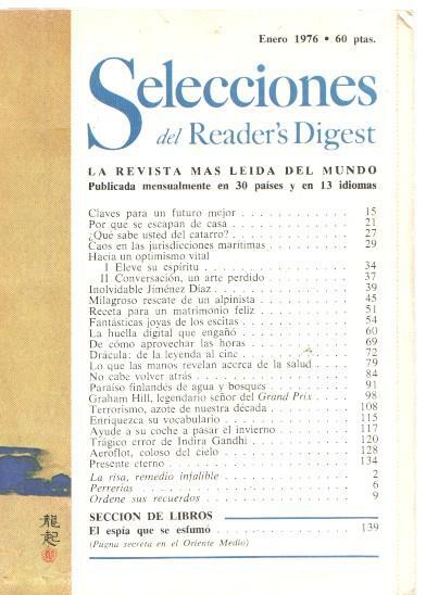 Selecciones del Reader s Digest enero 1976: Claves para un futuro mejor- Caos 