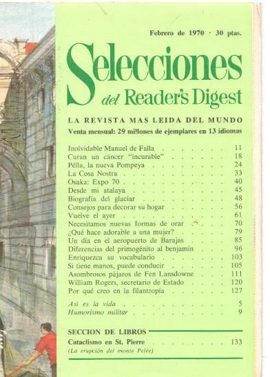 Selecciones del Reader s Digest febrero 1970: Inolvidable Manuel de Falla- Curan