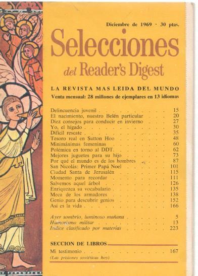 Selecciones del Reader s Digest diciembre 1969: Delincuencia juvenil- El nacimien--