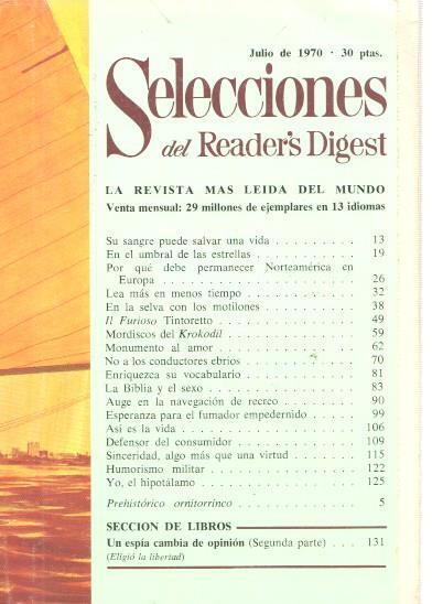Selecciones del Reader s Digest julio 1970: Su sangre puede salvar una vida- -