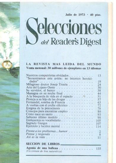 Selecciones del Reader s Digest julio 1973: Nuestros copariotas olvidados- Se-