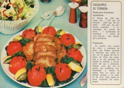 POSTAL PV05147: Receta Escalopes de ternera, publicidad Sindicato Nacional del Olivo