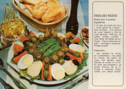 POSTAL PV05146: Receta Ensalada Nicoise, publicidad Sindicato Nacional del Olivo
