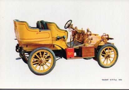 POSTAL PV05132: Publicidad Caja de Pensiones para la Vejez y de Ahorros coche Vauxhall 1904