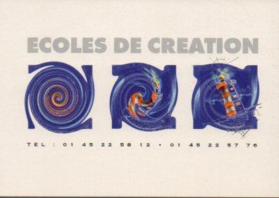 POSTAL PV05155: Publicidad Ecoles de Creation, Paris