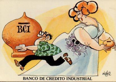 POSTAL PV05171: Publicidad Banco de Credito Industrial ilustracion de Mingote