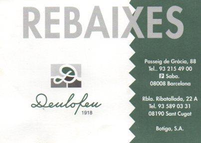 POSTAL PV05084: Publicidad Deulofeu rebaixes, Barcelona