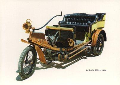 POSTAL PV05109: Publicidad Caja de Pensiones para la Vejez y de Ahorros coche Le Croix Ville 1898