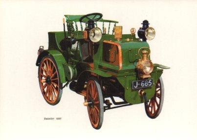 POSTAL PV05108: Publicidad Caja de Pensiones para la Vejez y de Ahorros coche Daimler 1897