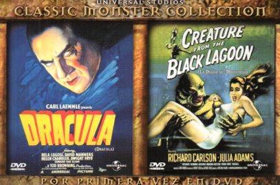 POSTAL PV04889: Publicidad cartel Universal Studios Classic Monster Collection Dracula y Creature from the black lagoon