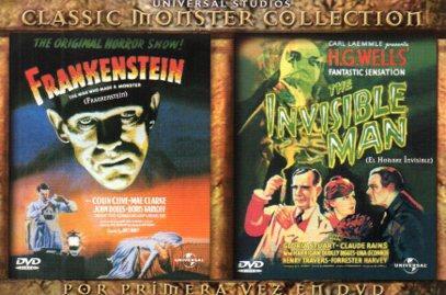 POSTAL PV04916: Publicidad cartel Universal Studios Classic Monster Collection Frankenstein y The invisible man