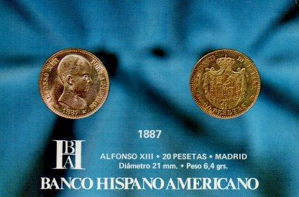 POSTAL PV04869: Publicidad Banco Hispano Americano monedas 1887