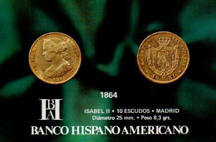 POSTAL PV04868: Publicidad Banco Hispano Americano monedas 1864