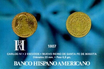 POSTAL PV04867: Publicidad Banco Hispano Americano monedas 1807