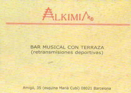 POSTAL PV05032: Publicidad Alkimia bar musical, Barcelona