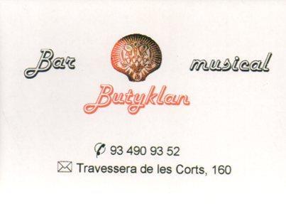 POSTAL PV05040: Publicidad Bar Musical Butyklan, Barcelona