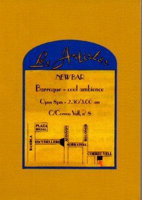 POSTAL PV05732: Publicidad Les Artistes new bar en Barcelona