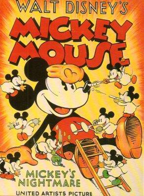 POSTAL PV05611: Mickey Mouse, pelicula Mickey's Nightmare. Walt Disney's
