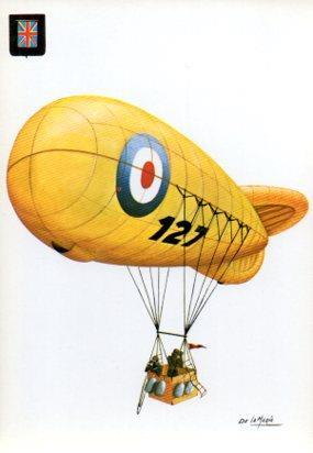 POSTAL PV05453: La conquista del espacio. Nº 9 Globo de observacion ingles 1 Guerra Mundial