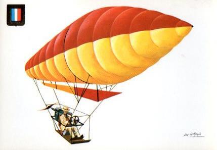 POSTAL PV05455: La conquista del espacio. Nº 2 Globo dirigible de Lebaudy 1902