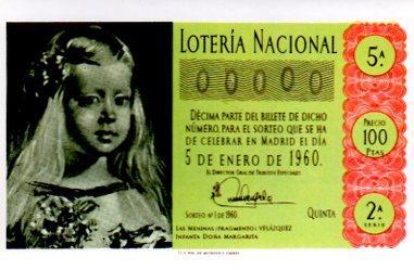 POSTAL PV05527: Decimo Sorteo del Niño. Año 1960