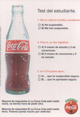 POSTAL PV05499: Publicidad Coca Cola test del estudiante