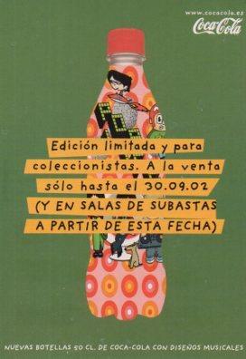 POSTAL PV05501: Publicidad Coca Cola nuevas botellas 50cl diseños musicales