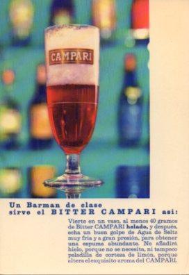POSTAL PV05509: Publicidad Campari un barman sirve el bitter asi