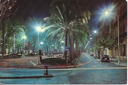 POSTAL A3922: Vista nocturna del Paseo del Doctor Gadea de Alicante