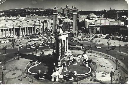POSTAL A3969: Vista aerea de la plaza de España en Barcelona