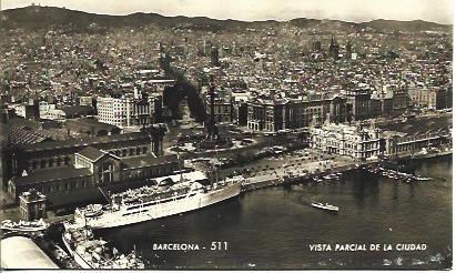 POSTAL A4004: Barcelona, vista parcial