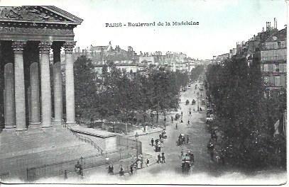 POSTAL A3524: Boulevard de la Madeleine de Paris