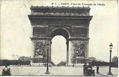 POSTAL A3511: Numero 7 Arco del Triunfo de Paris