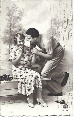 POSTAL A3391: Pareja en un banco