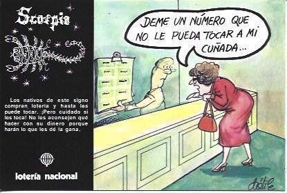 POSTAL A3591: Escorpio. Serie Zodiaco y Loteria