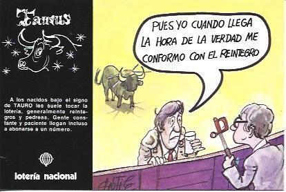 POSTAL A3597: Tauro. Serie Zodiaco y Loteria