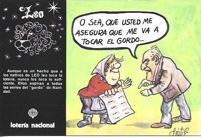 POSTAL A3602: Leo. Serie Zodiaco y Loteria
