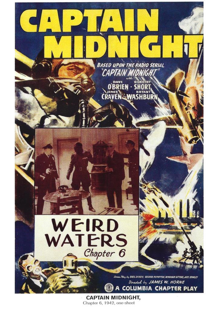 Poster DIN 4 numero 1014: Captain Midnight, chapter 6, 1942: Weird Waters: Dave O'brien, Dorothy Short  