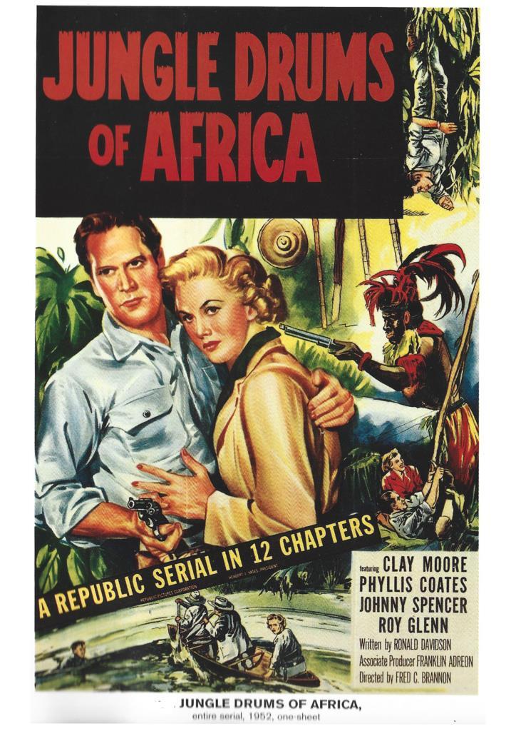 Poster DIN 4 numero 1015: Jungle Drums of Africa, entire serial, 1952: Clay Moore