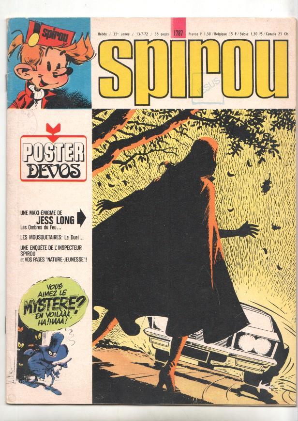 Revista Spirou num 1787: 13/7/72 (FALTA EL POSTER) - Une maxi enigme de Jess Long (Les ombres du Feu)
