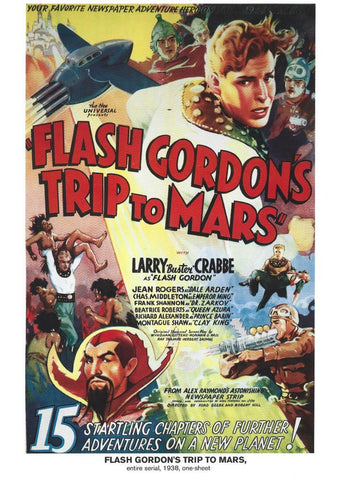 Poster DIN 4 numero 1030: Flash Gordon's Trip To Mars, entire serial, 1938: Trip to mars: Larry Buster Crabbe