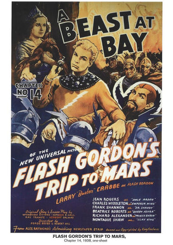 Poster DIN 4 numero 1037: Flash Gordon's Trip To Mars, chapter 14, 1938: A beast at Bay: Larry Buster Crabbe